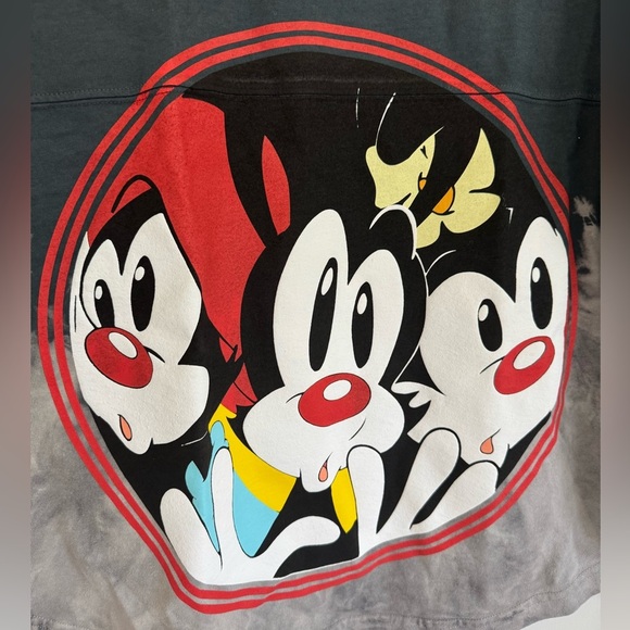 Animaniacs Spirit Jersey Unisex Size Small  Black & Gray Tie-Dye Long Sleeve - Picture 2 of 6